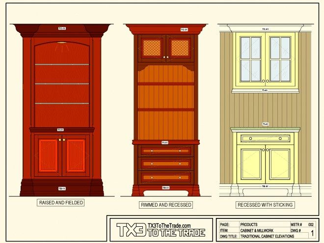 Traditional Cabinet Elevations