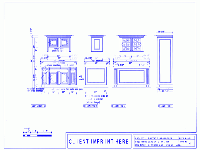 Kitchen Cabinetry Elevations, Continued