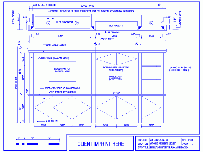 Entertainment Center Plan And Elevation