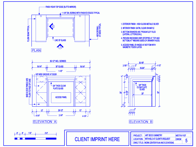 Work Center Plan and Elevations